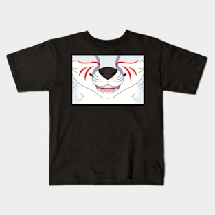 Silver Kitsune Face Kids T-Shirt